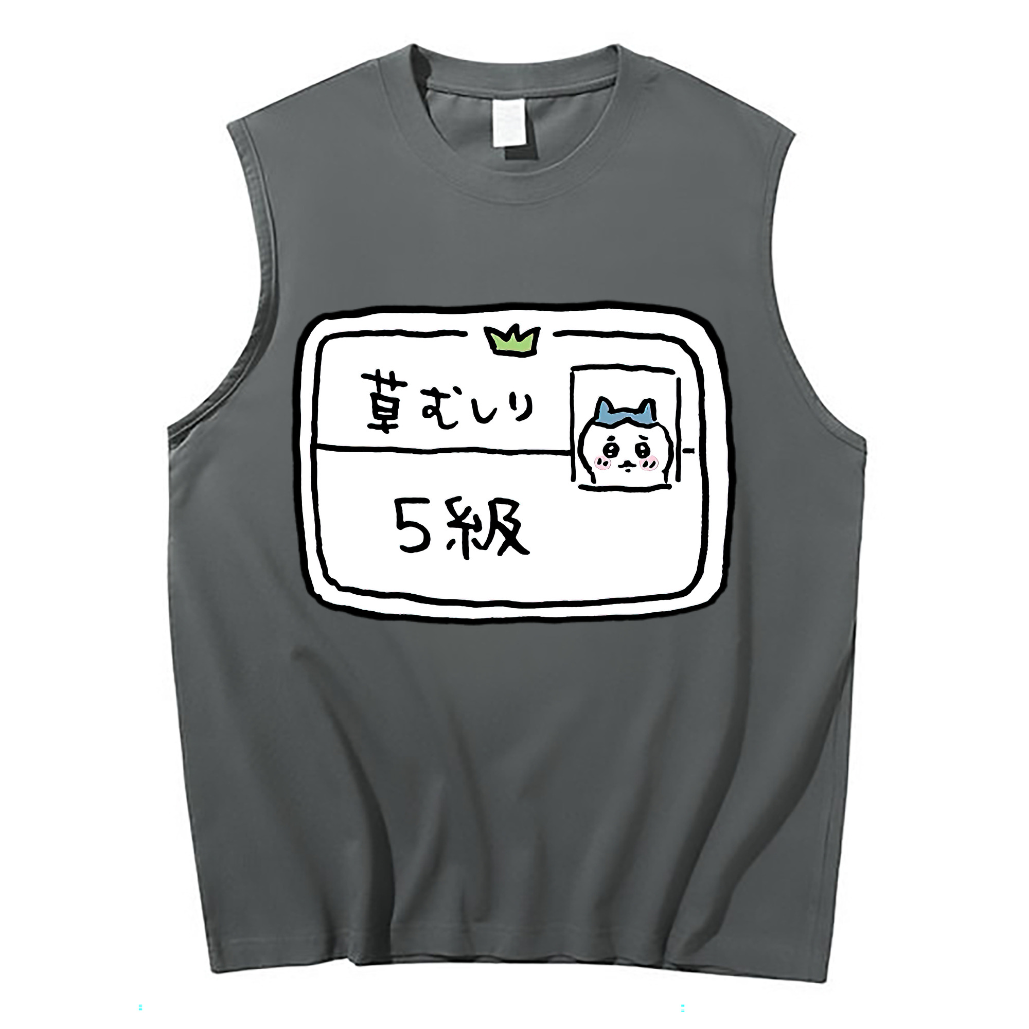 （画像用） ちいかわ ハチワレ Chii-kawa hachiware コットン100％タンクトップ（フロントプリント）